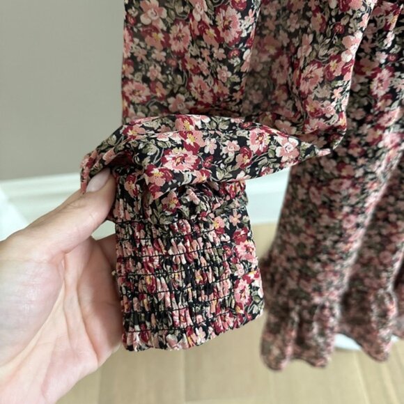 Ever New Long Sleeve Floral Ruched Mini Dress – Size 4 - Picture 7 of 10